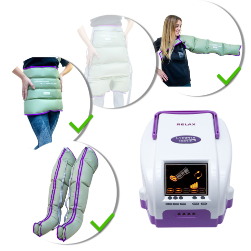 LymphaNorm Relax + 2 манжеты нога L/XL + манжета рука + манжета талия XL/XXL — аппарат для прессотерапии и лимфодренажа для дома
